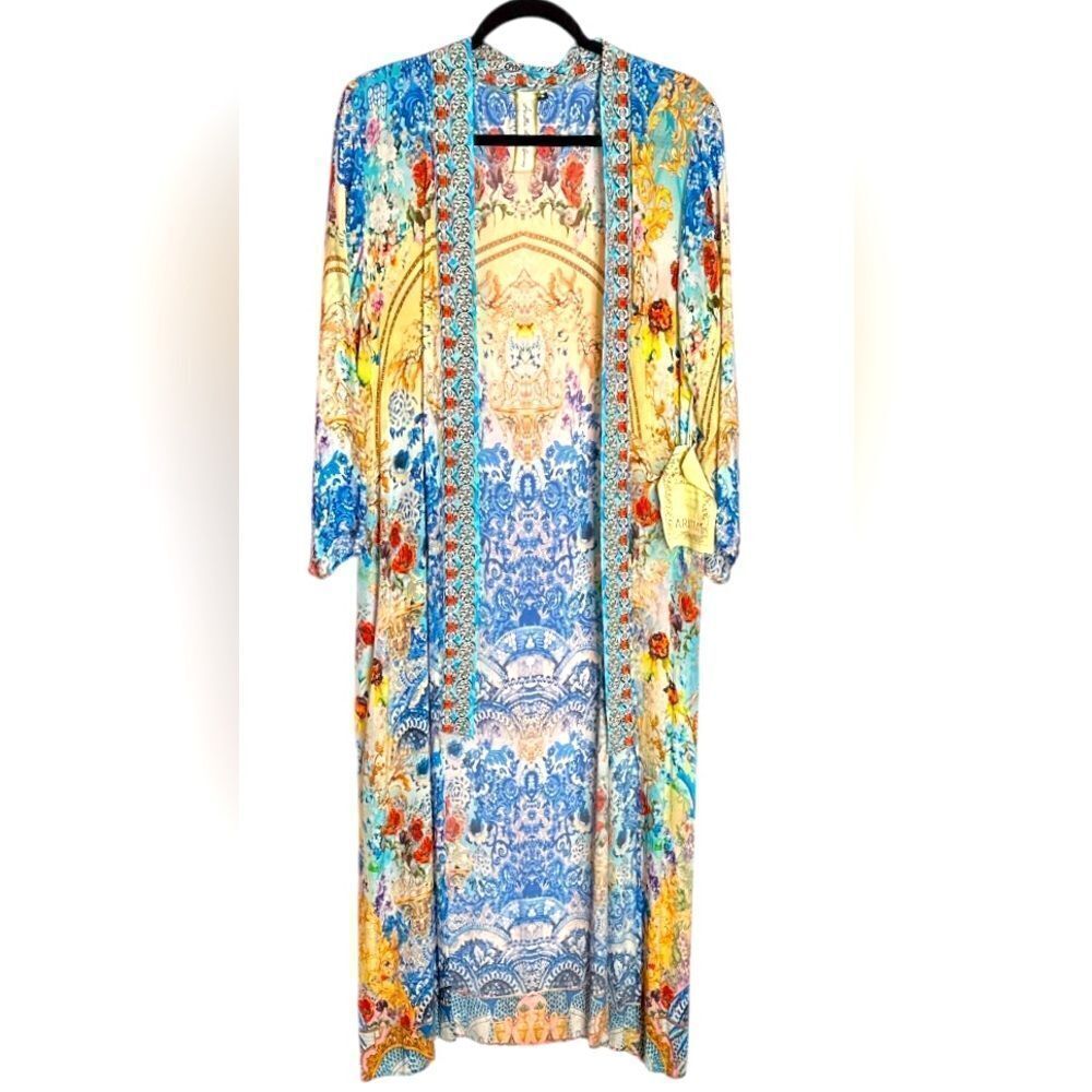 Stars Caribbean Kimono Cobalt Blue Size Small NWT